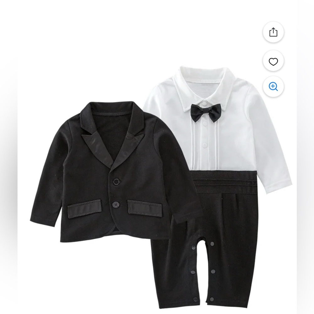 Baby tuxedo one-piece